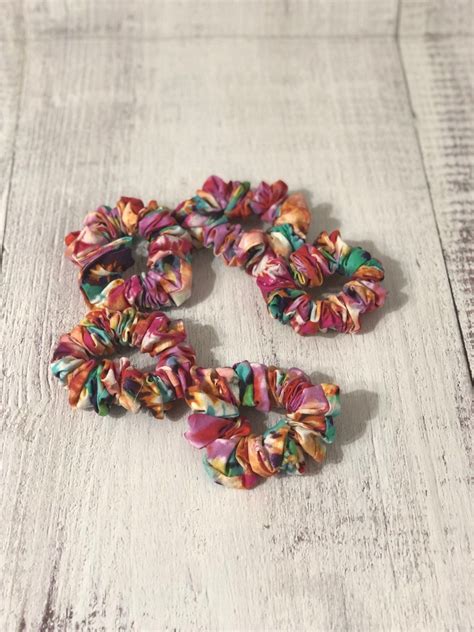 Colorful Scrunchies Hair Scrunchies Multicolored Scrunchies Etsy