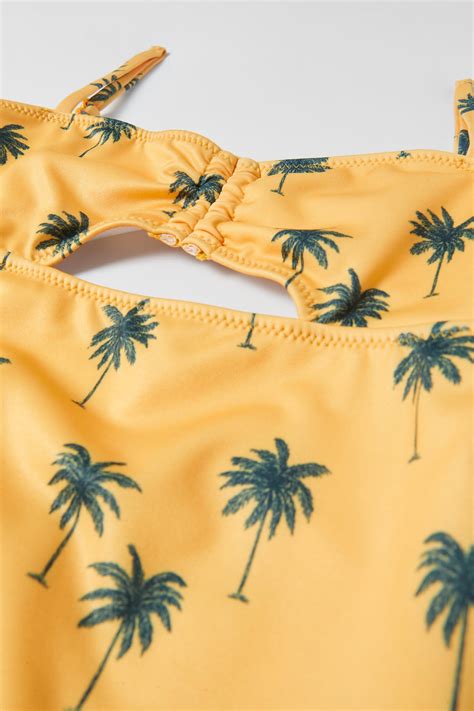 Kids Zara Swimwear Kids Palm Tree Swimsuit Mustard Yellow • Milety Nats