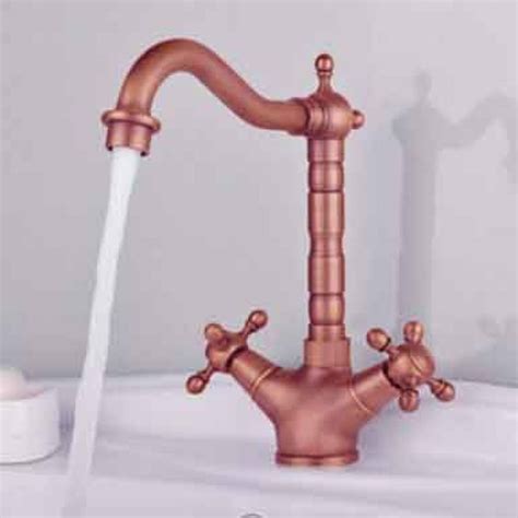 French Classic Mono Sink Mixer Old Copper Plated Kitchen Taps