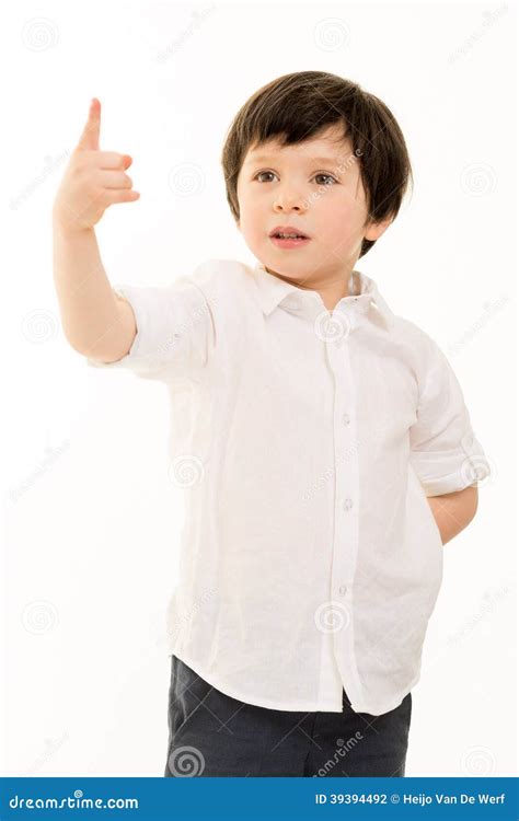 Little Boy Pointing Stock Photo Image Of Notice Authority 39394492