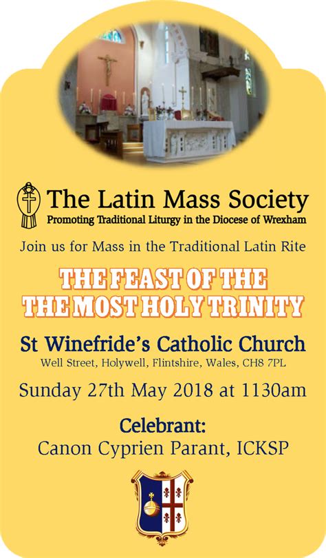 The Feast Of The Most Holy Trinity At Holywell The Latin Mass Society