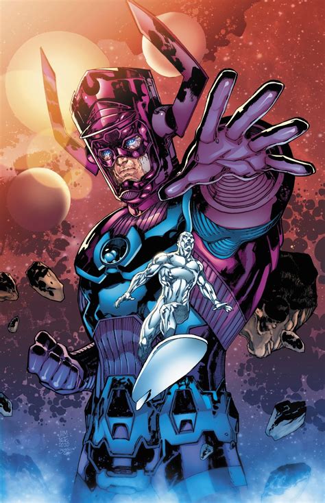 Galactus And Silver Surfer Digital Colors Over Jim Lee In M Ls Space