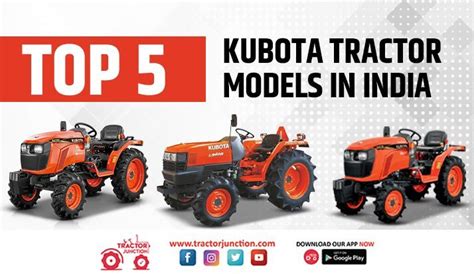 Top 5 Kubota Tractor Models In India Infographic
