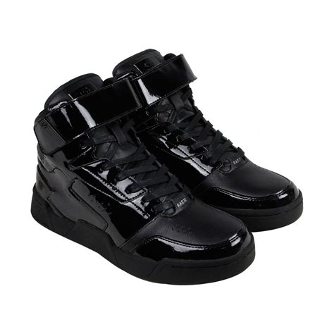 Mens Patent Leather Lace Up High Top Sneakers Korean Tound Toe