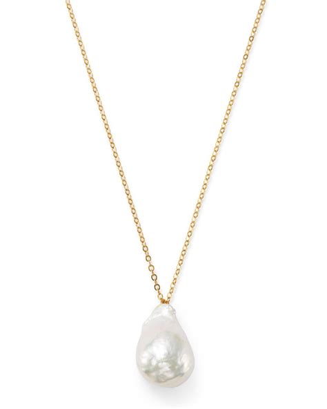 Bloomingdales Baroque Pearl Pendant Necklace In 14k Yellow Gold In