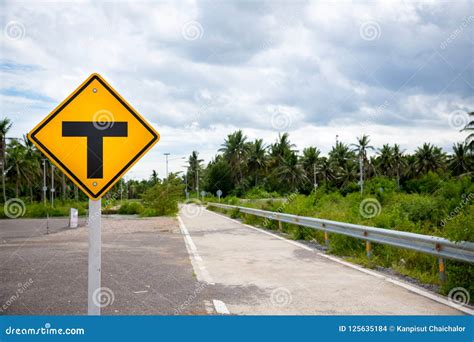 3 Way Intersection Signthree Separate Signs Stock Photo Image Of