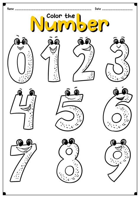 Printable Number Sheets Coloring Pages