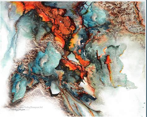 Abstract Art Print Rr4 Industrial Rustic Rust Orange Teal Etsy