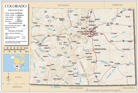 Reference Map Of Colorado Usa Nations Online Project