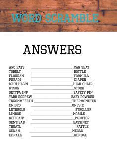 This printable word scramble game is a mystery! Baby Shower Word Scramble Game - Printable Baby Shower ...