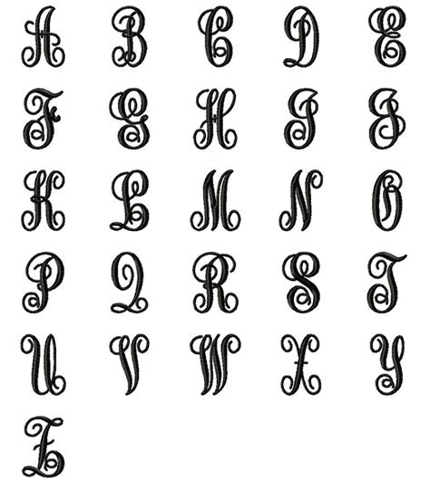 7 Best Images Of Free Printable Monogram Alphabet Letters Free