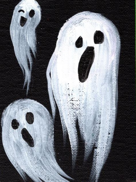 How To Paint The Easiest Ghosts Halloween Painting Step By Step Day 5