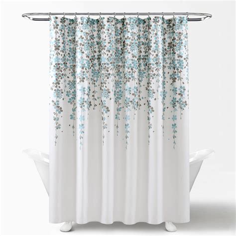 Lush Decor Weeping Flower Shower Curtain Bluegray Single 72x72