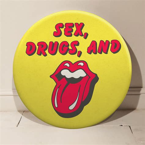 The Rolling Stones Sex Drugs And Giant 3d Vintage Pin Badge Tape