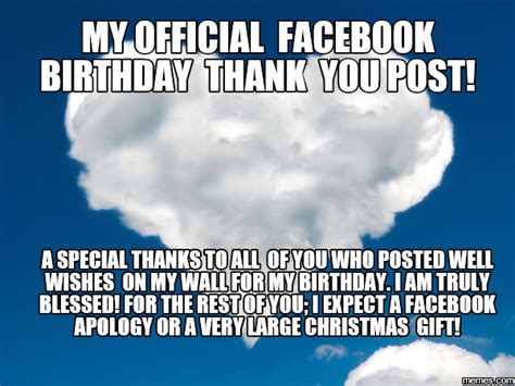 Funny Facebook Birthday Thank You Quotes Shortquotescc
