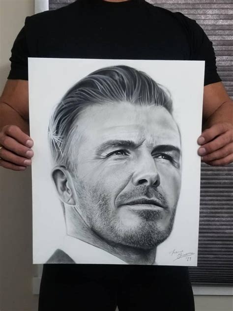 David Beckham Drawing Manchester United Real Madrid Fine Art Print Etsy