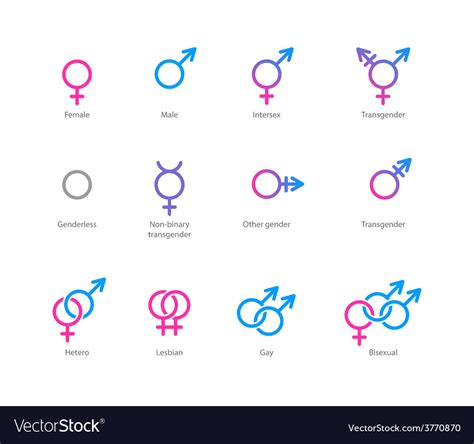 So my question is about gender symbols, and which symbol(s) might be most appropriate when placed with the binary mars and venus symbols. Gender symbol icon set Royalty Free Vector Image