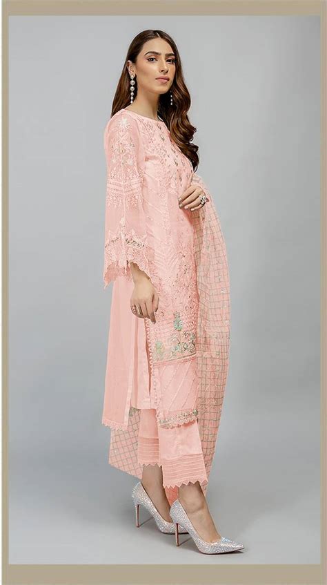 Pink Latest Designer Organza Pakistani Suit The Six Yards 3544972