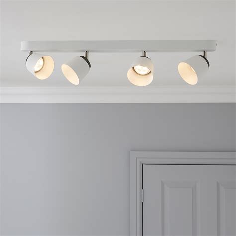 Dender County White 4 Lamp Ceiling Spotlight Bar Departments Diy At