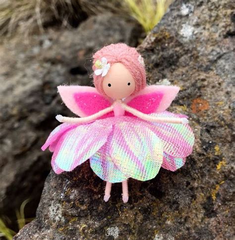 Mini Fairy Doll Pink Flower Fairy Handmade Doll Bendy Doll Etsy