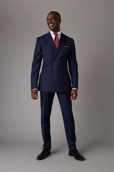 Double Breasted Dark Navy Blue Two Piece Suit Order From £299 The Drop