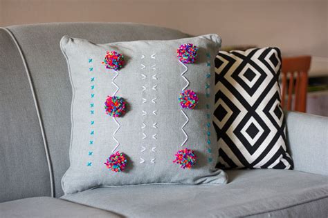 Yarn Embroidered Pillows Design Improvised