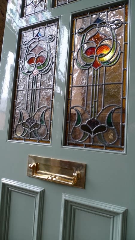 Art Nouveau Stained Glass Door Front Door - Stained Glass Doors Company