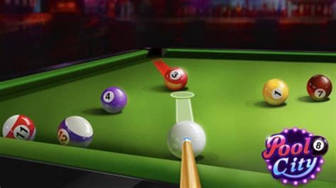 Opening the main menu of the game, you can see that the application is easy to perceive, and complements the picture of the abundance of bright colors. 8 Ball Pool City for iPhone - Download