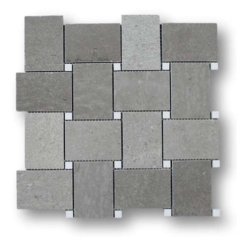 Arctic Gray Basketweave Marble Mosaic Tile Rocky Point Tile Online