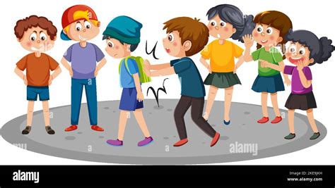 Children Teasing Their Friend Illustration Stock Vector Image And Art Alamy