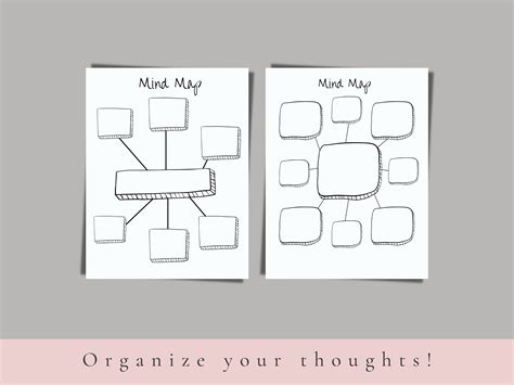 Printable Mind Map Planners Mind Map Templates Thought Organization