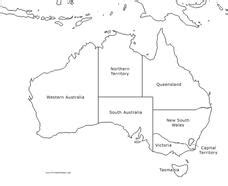 Australia map 8 5 x 11 print of watercolor by milkandhoneybread $20 00. Australia Map Graphic Organizer for 7th - 12th Grade ...