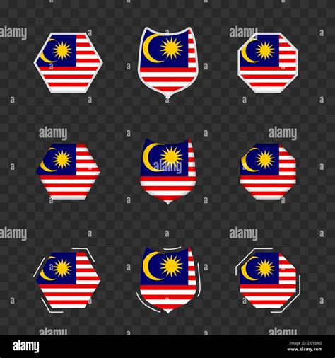 National Symbols Of Malaysia On A Dark Transparent Background Vector