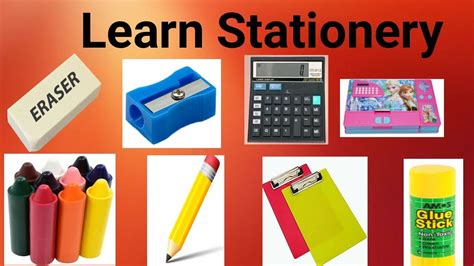 Learn Stationery Name With Picture For Kids Youtube
