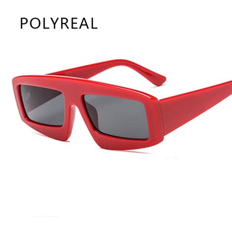 polyreal fashion vintage square sunglasses women men sport brand designer retro sun glasses