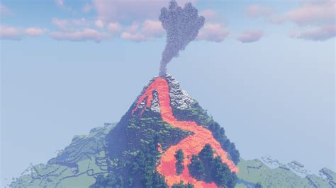 Second Attempt At Custom Mountains This Time Its A Volcano Rminecraft