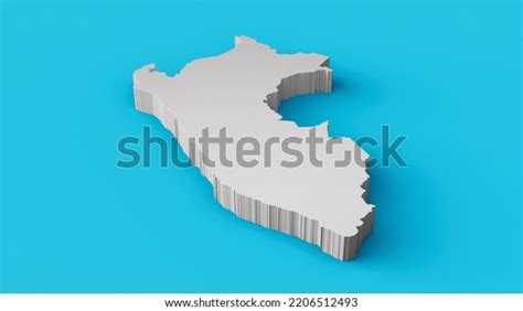 Peru 3d Map Geography Cartography Topology Stock Illustration