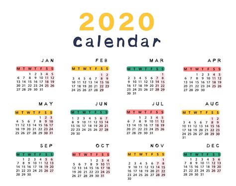Calendario 2020 Para Imprimir Y Editar Calendario 2019