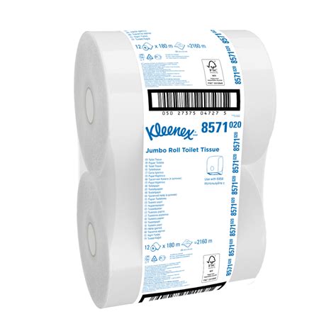 Kleenex® Jumbo Toilet Roll 8571 Jumbo Roll Toilet Tissue 12 Rolls X