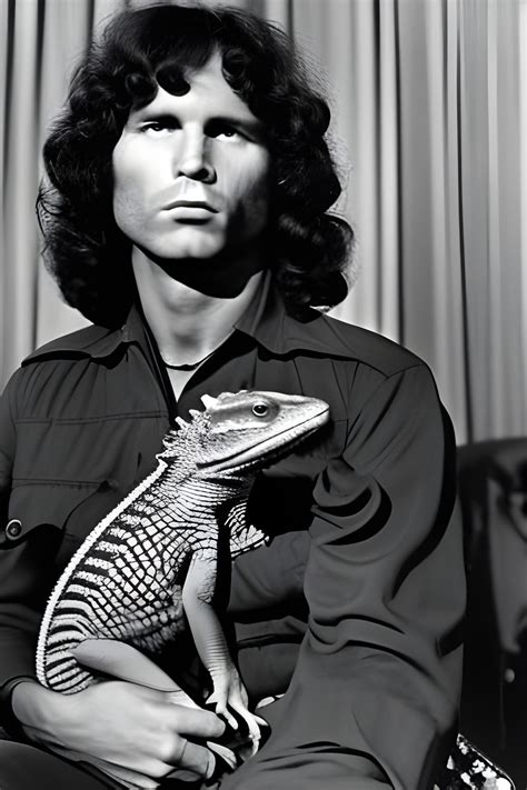 Lizard King Holding A Lizard Jim Morrison Ai Generated Artwork