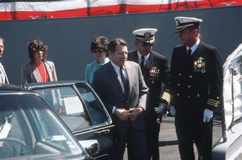 Secretary Of Defense Caspar W Weinberger Is Welcomed To The