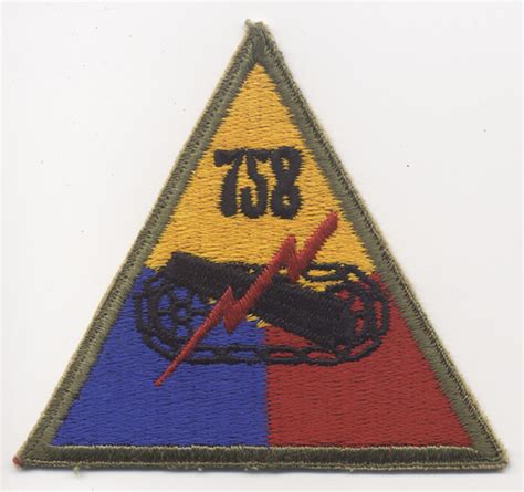 Wwii Us Army 758th Tank Battalion Shoulder Patch Flying Tiger Antiques
