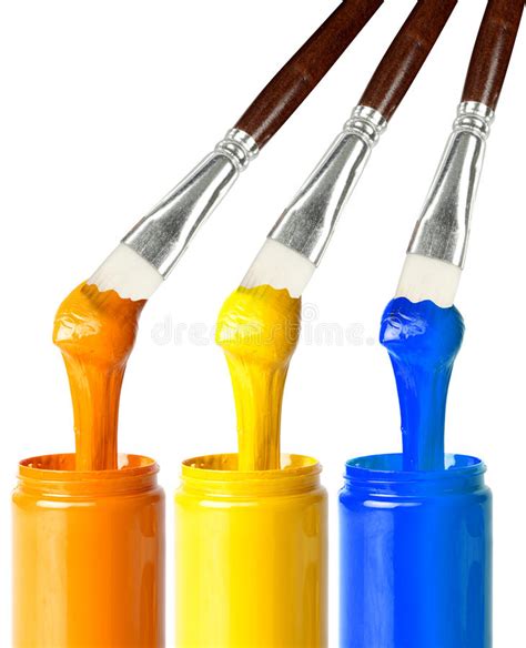 Six Brushes With Paint Stock Photo Image Of Green Vibrant 8849266