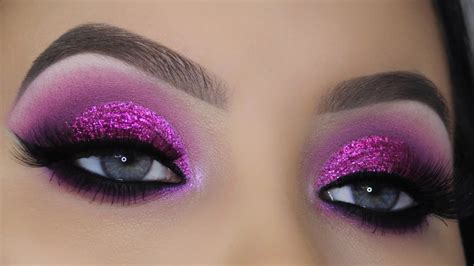 Classic Purple Glitter Makeup Tutorial Youtube Eyemakeupblue