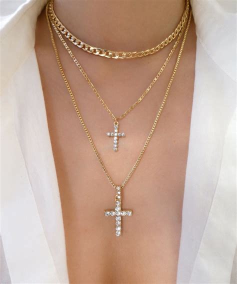 excited to share this item from my etsy shop cross necklace double cross trendy high fashion