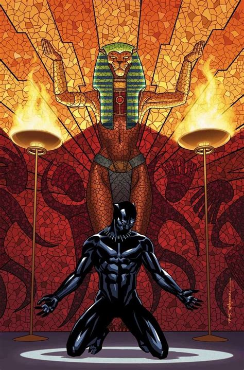 King Tchalla The Black Panther And The Panther Goddess Bast Ms