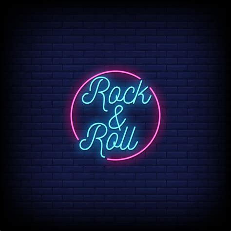Rock And Roll Neon Signs Style Text Vector 2241449 Vector Art At Vecteezy