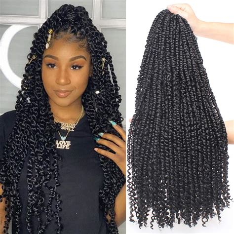 Buy Leeven 22 Inch 6 Packs Pre Twisted Passion Twist Crochet Braiding Hair Pre Looped Water Wave