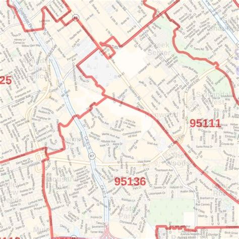 Amazon Zip Code Wall Map Of San Jose Ca Zip Code Map Not My XXX