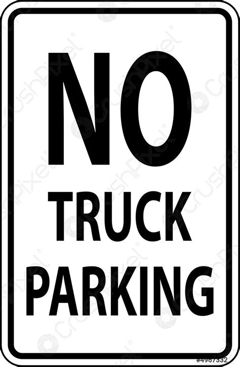 No Truck Parking Sign On White Background Stock Vector 4967332